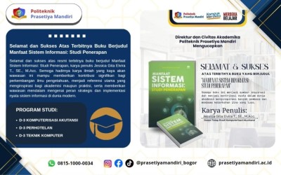 Selamat dan Sukses Atas Terbitnya Buku Berjudul Manfaat Sistem Informasi: Studi Penerapan